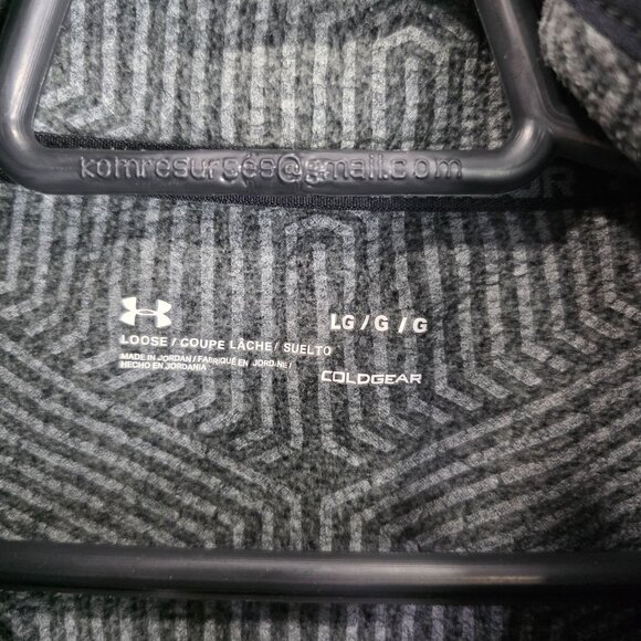Mens Under Armour Gray & Black ColdGear Loose Fit 1/4 Zip Pullover Jacket Size L - Picture 2 of 7